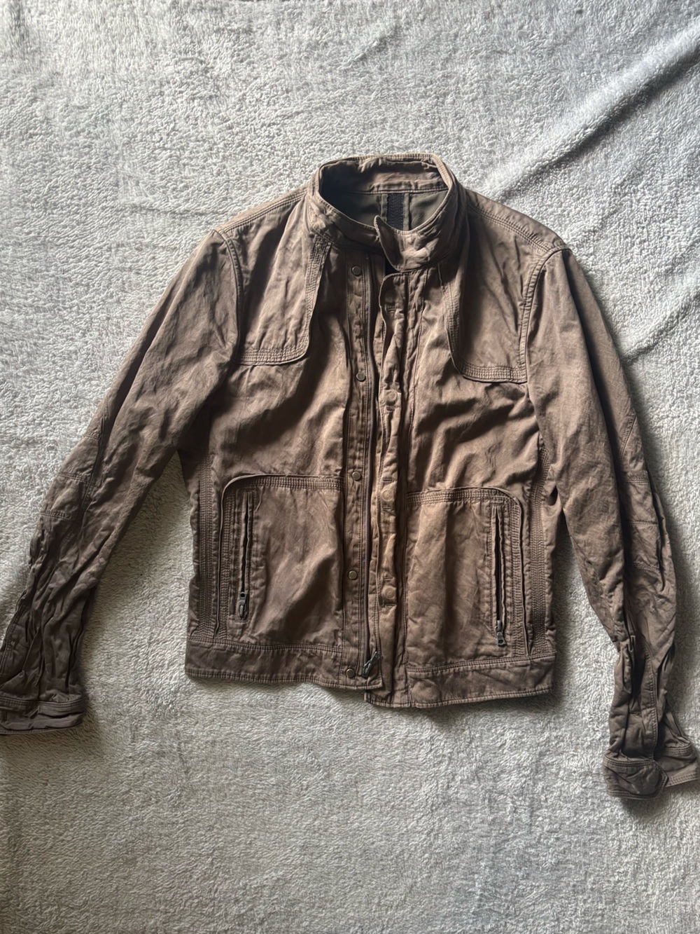 Elie Tahari Brown Utility Jacket Military Safari Moto Minimalist